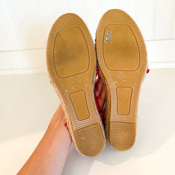 La Maison de L' Espadrille Suede Slip On Espadrille Sandal Red 36 - Picture 5 of 7